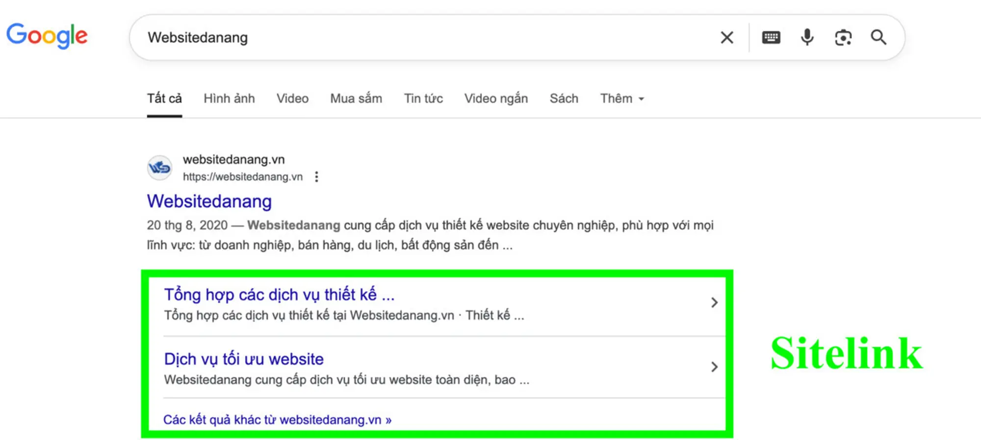 hiểu nhanh về google sitelink