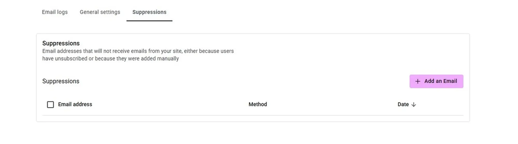quản lý danh sách email của site mailer
