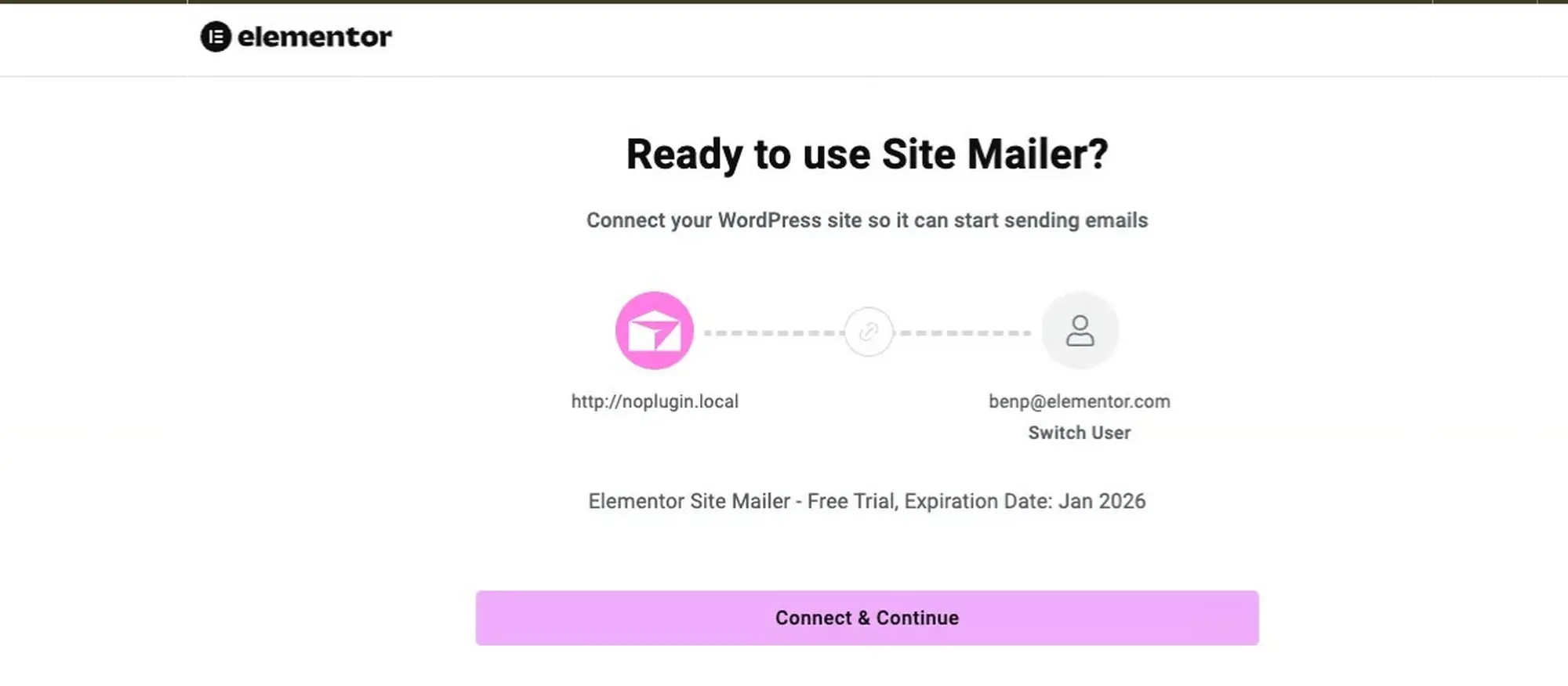 plugin kết nối trực tiếp với hạ tầng email do elementor