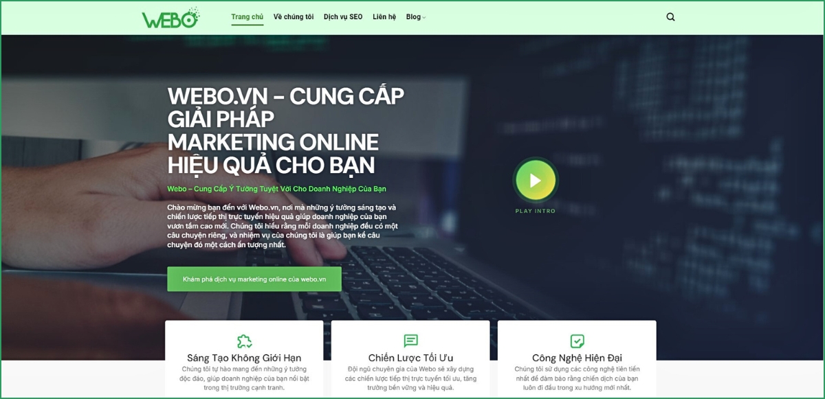 tối ưu thông tin trên trang chủ