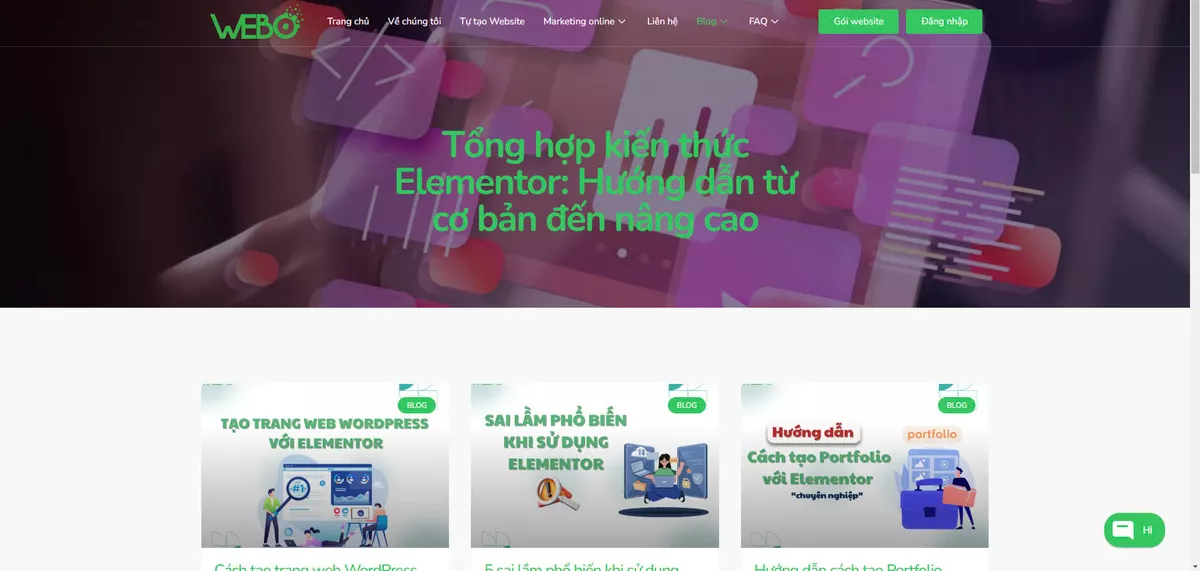 webo.vn là một kênh blog tuyệt vời với kiến thức elementor đa dạng