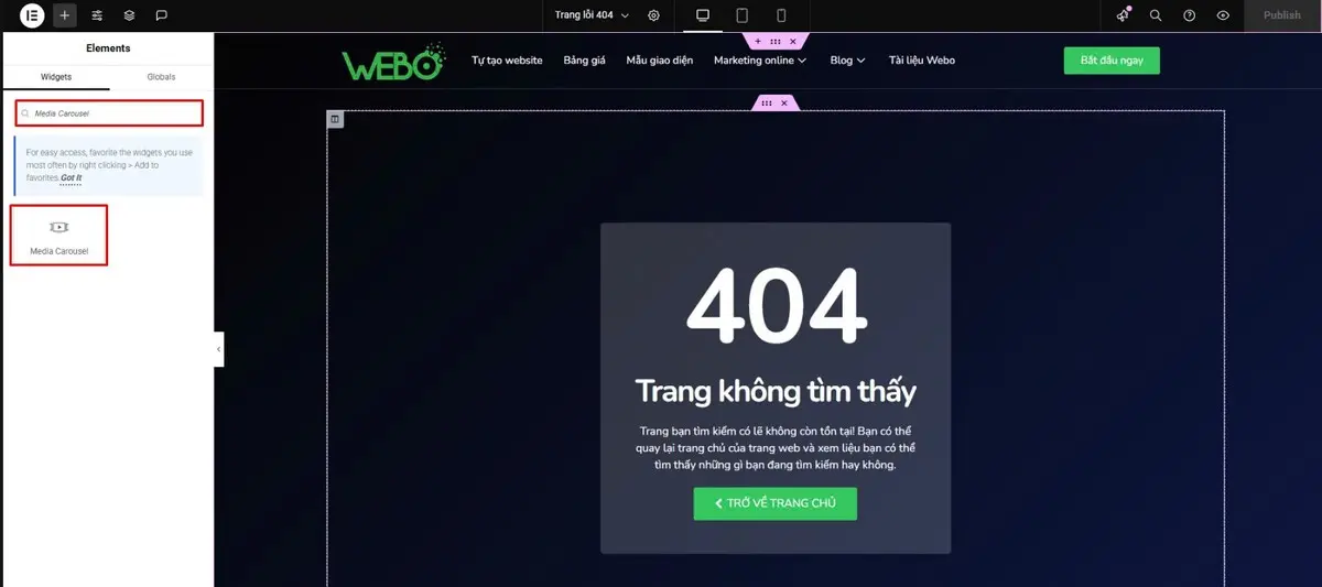 tìm kiếm media carousel