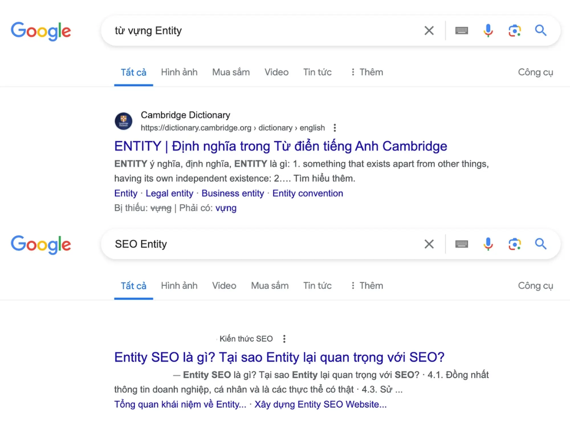 xác định rõ ngữ cảnh cho entity 