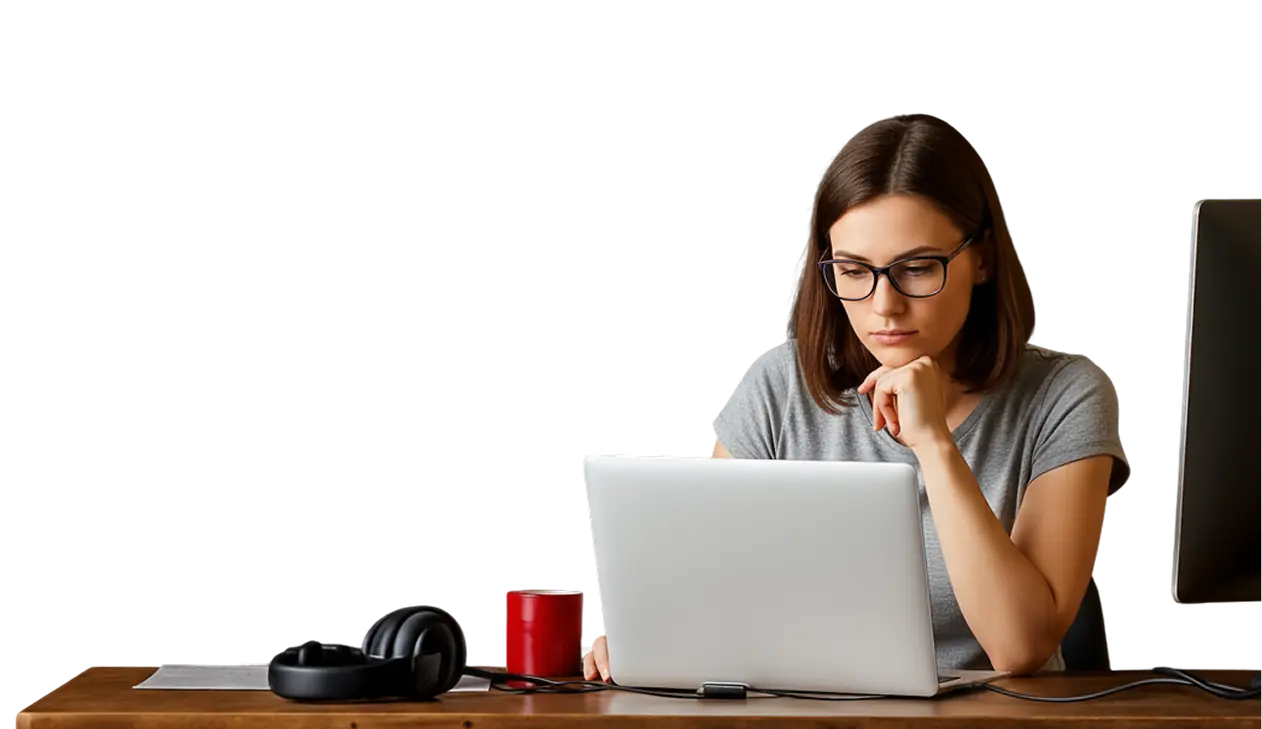 Người dùng làm việc trên laptop