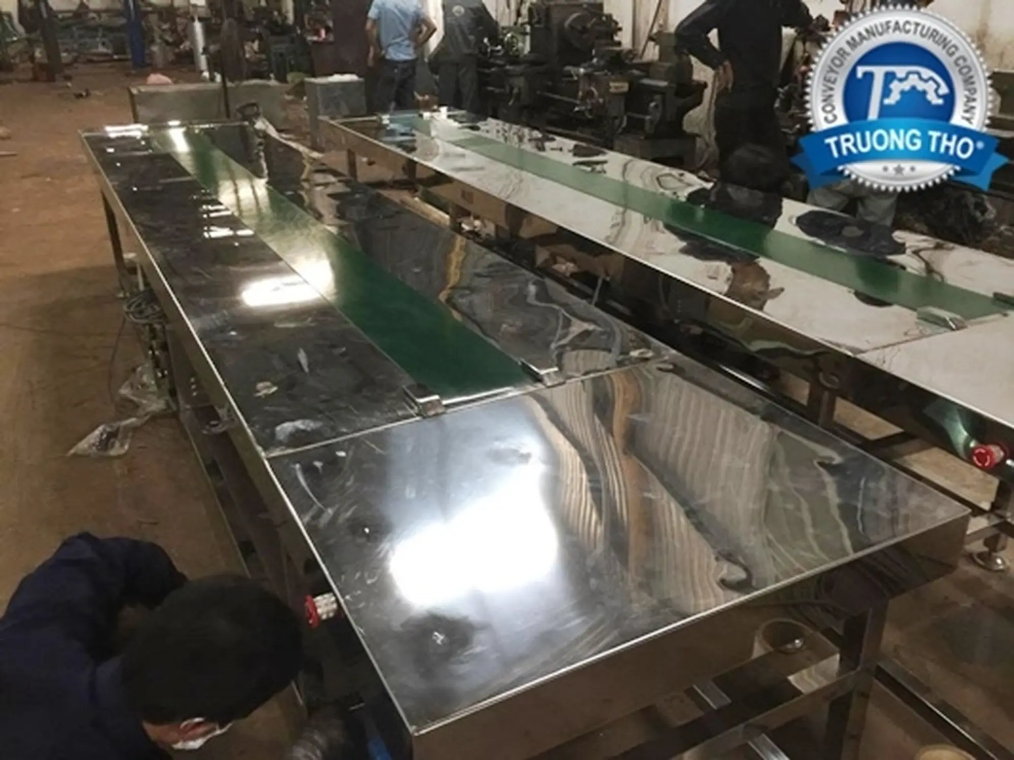 Băng chuyền PVC inox tải dược phẩm