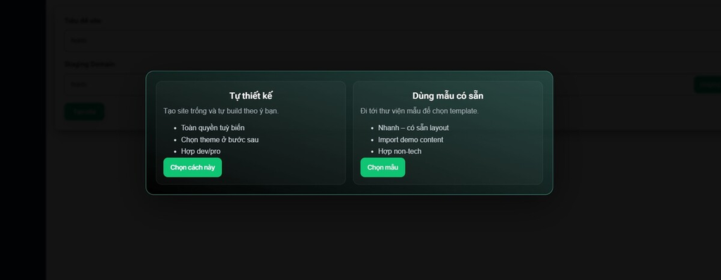 Lựa chọn cách tạo website