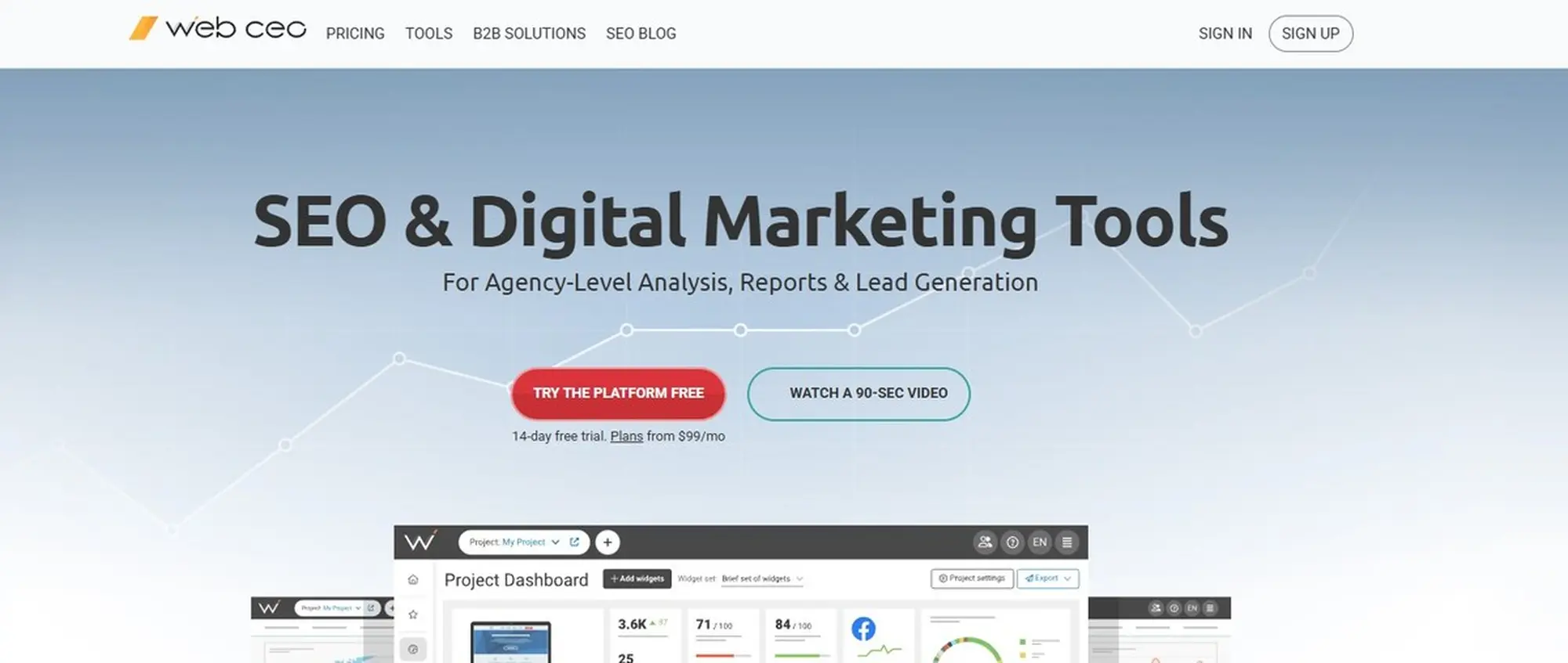 công cụ kiểm tả lượt truy cập website tại webceo