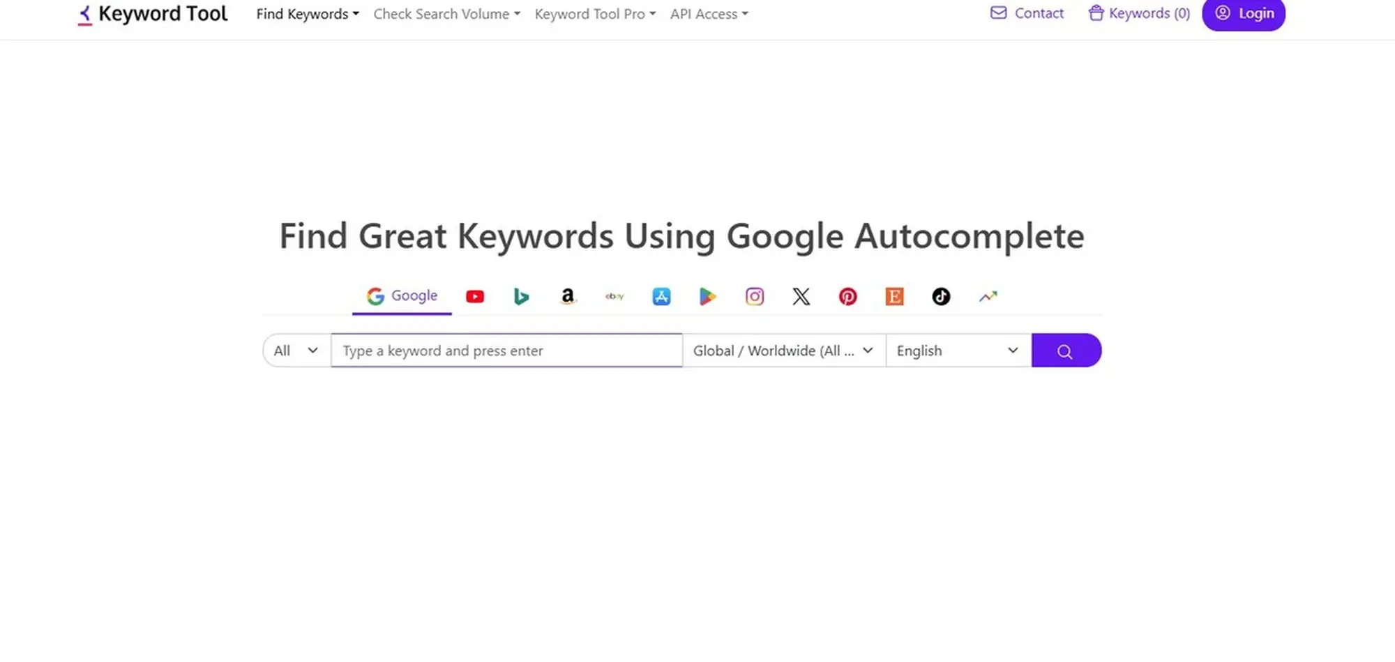 keyword tool.io