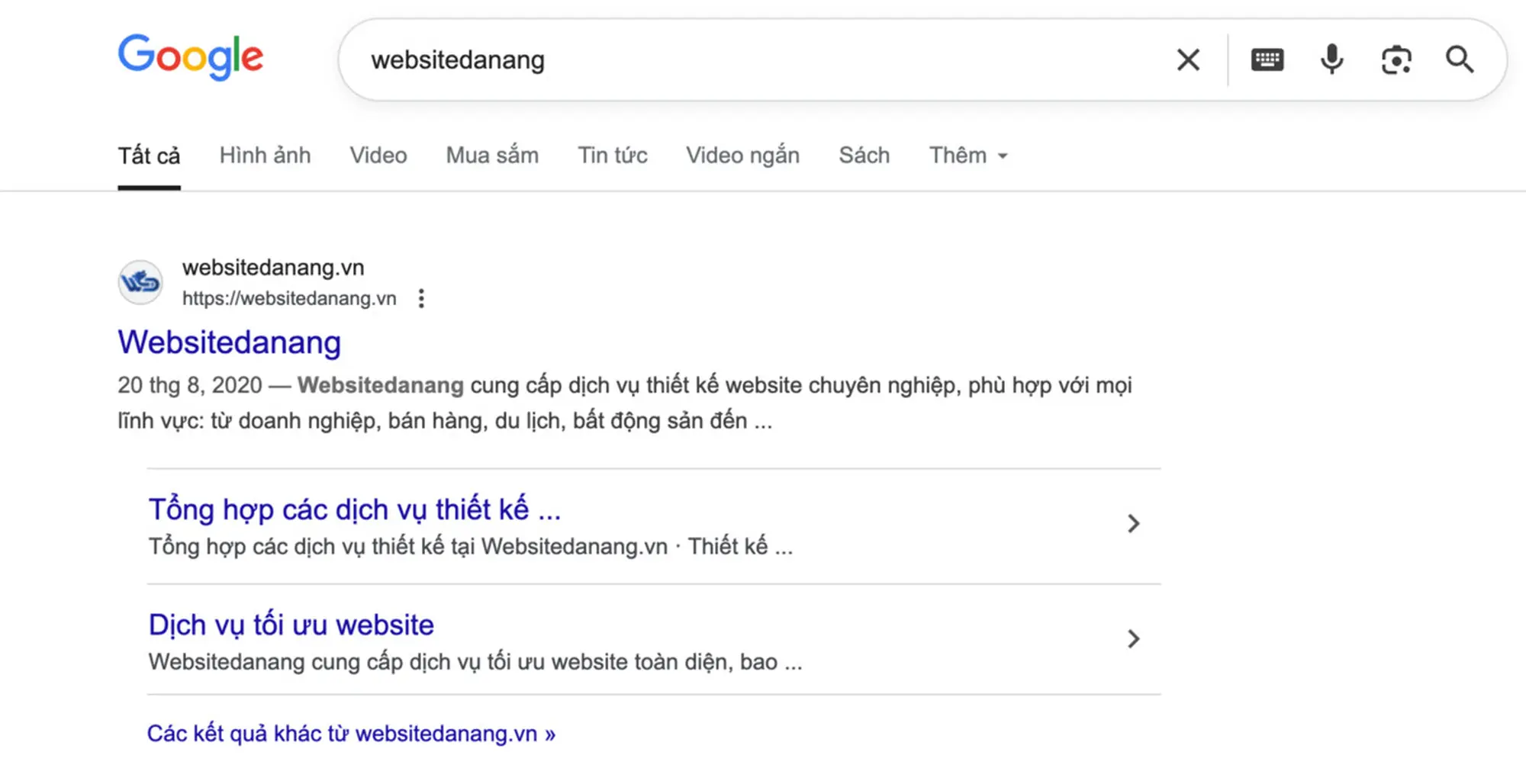 tên website khác biệt
