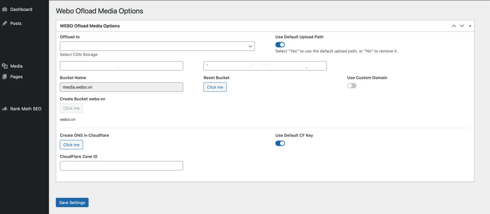sử dụng plugin webo offload media