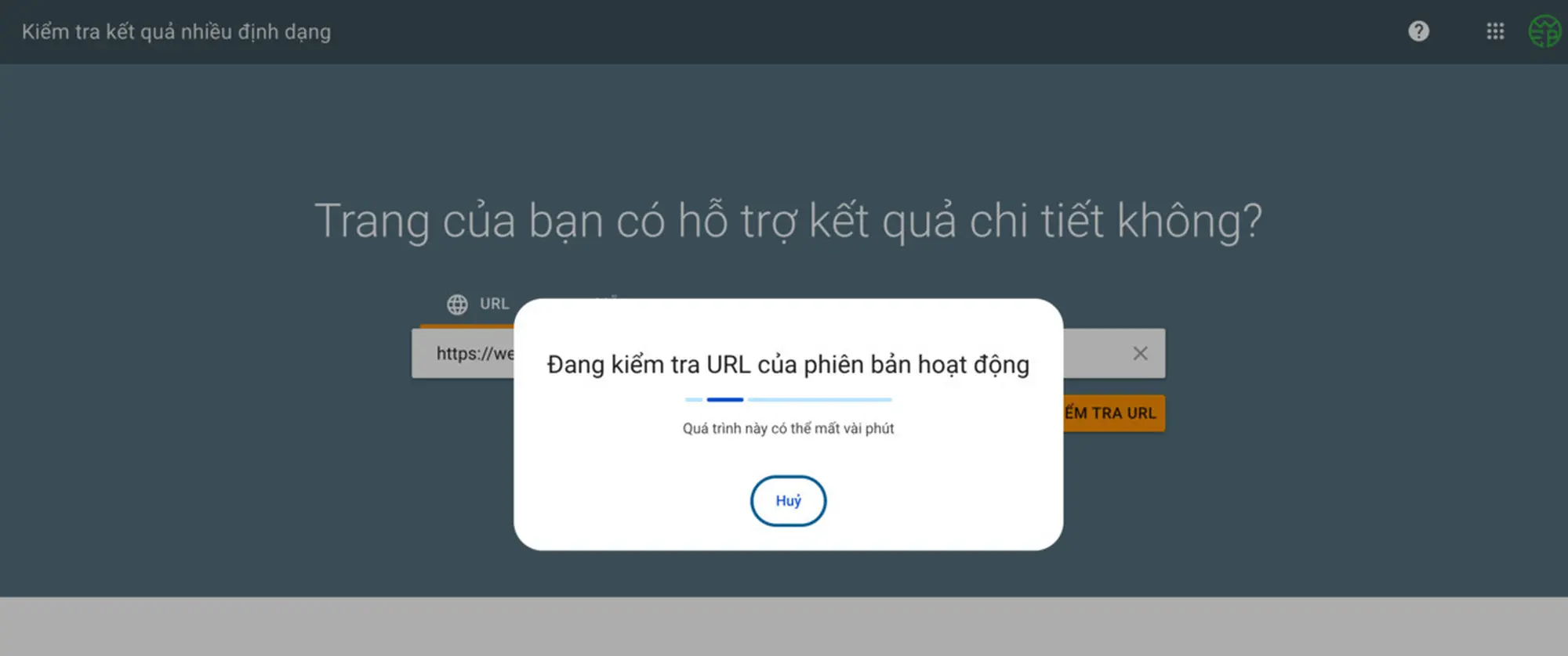 kiểm tra với google rich results test